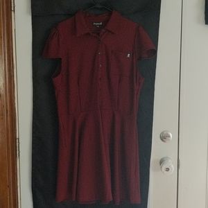 SOURPUSS CHECK DRESS OXBLOOD